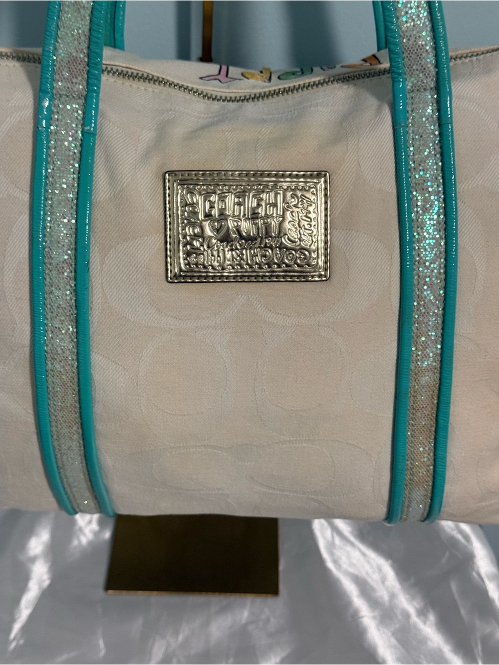Y2K!!! Coach RARE” Multicolor Poppy Script Tote! 🥳🥳❌❌ - Picture 7 of 16